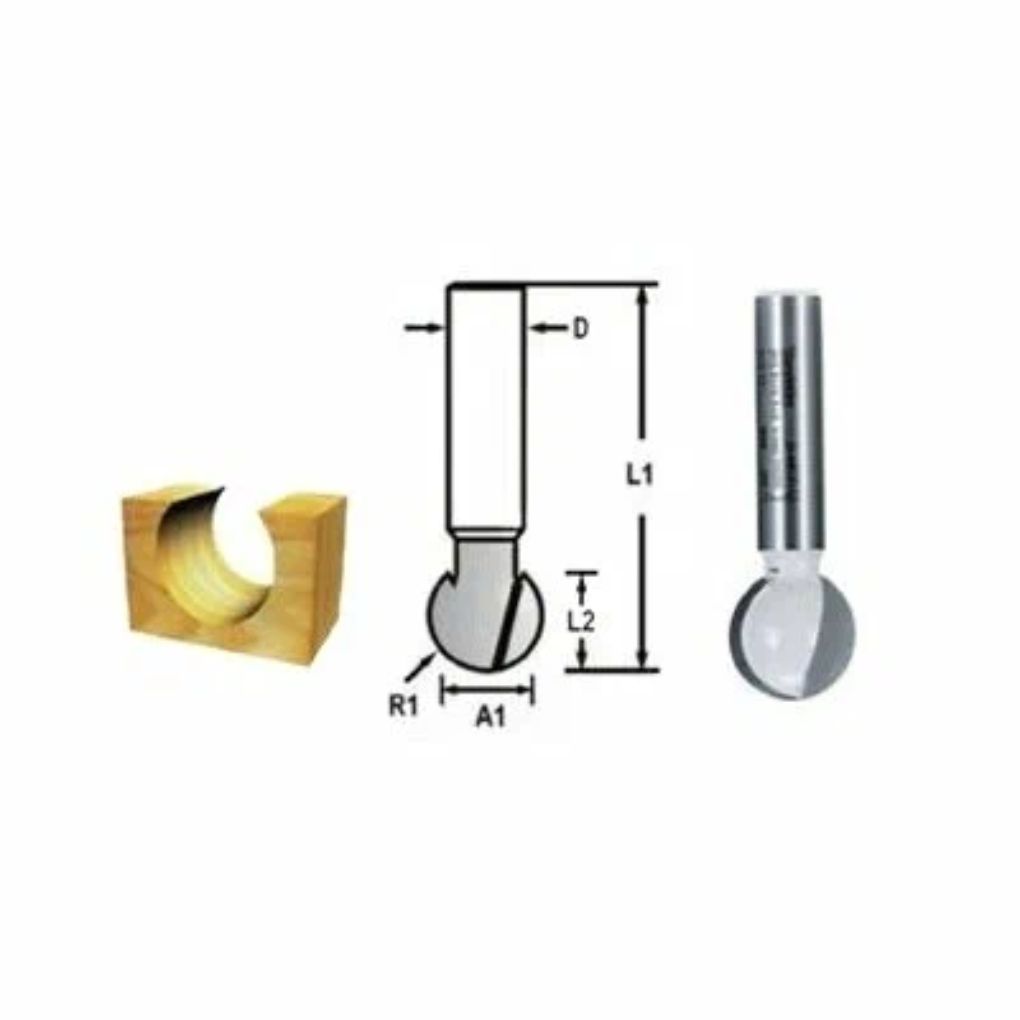 Фреза шаровидная 9,52R 19,05х19,05х8х32х2Т