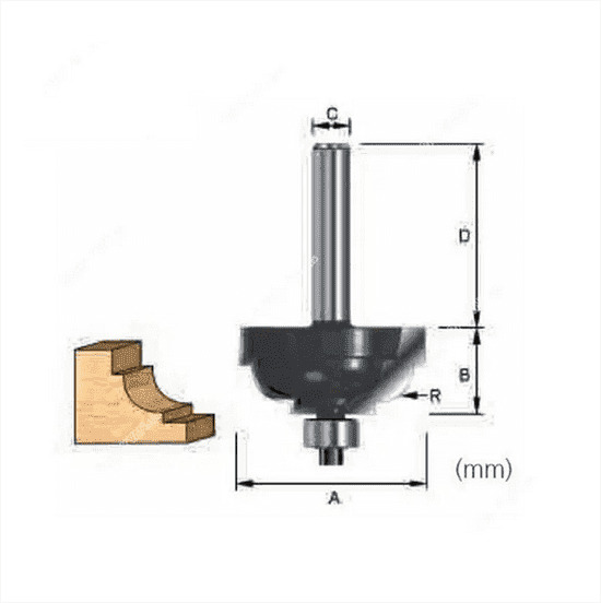 Фреза профильная (d8/D31.8/H15.9/L47.9/R7.94) MAKITA D-11689
