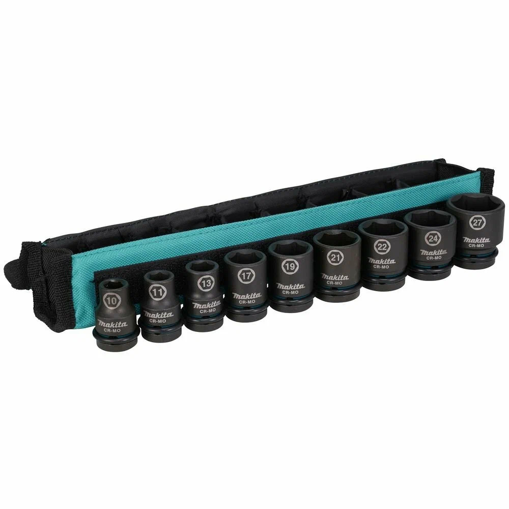 Набор ударных торцовых головок Impact Black 1/2" 9шт. (10,11,13,17,19,21,22,24,27 мм)