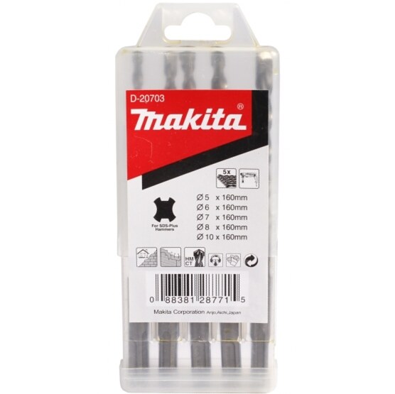 Набор буров SDS-PLUS 5 шт. (5, 6, 7, 8, 10х160) MAKITA D-20703