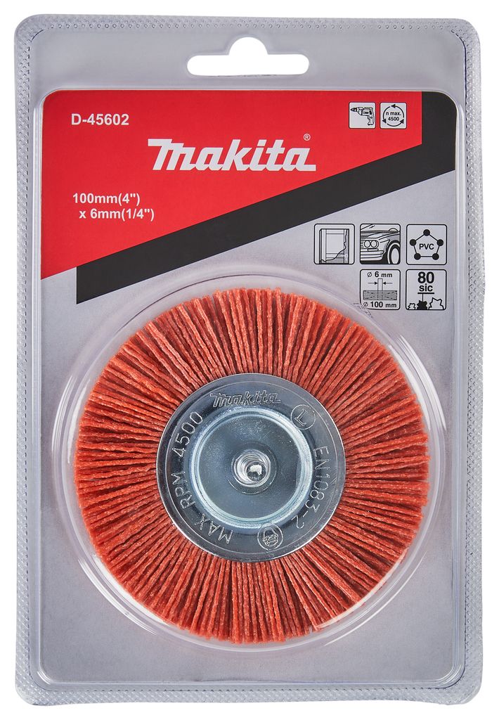 Щетка нейлоновая дисковая (d100 мм, красная, G80, 6 мм)