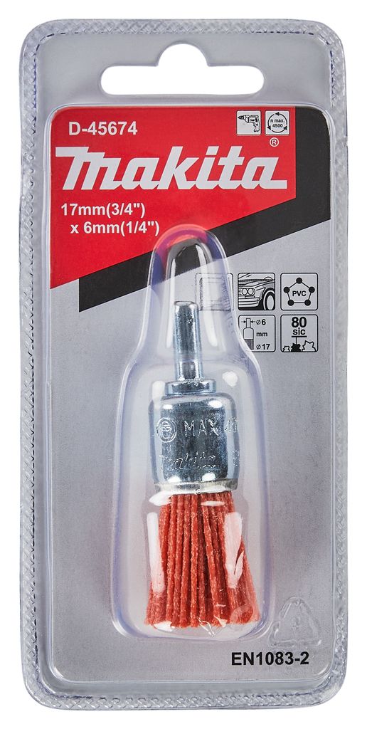 Щетка нейлоновая кистевая (d17 мм, красная, G80, 6 мм)