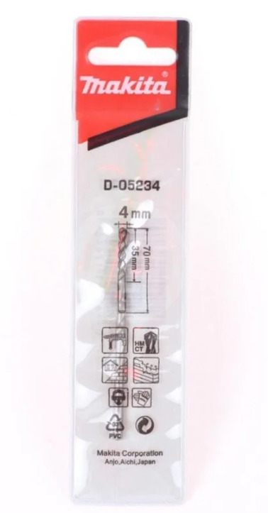 Сверло по бетону 4.0 х 70 мм MAKITA D-05234